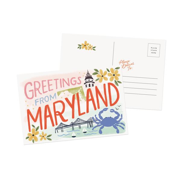 Greetings From Maryland Postcard