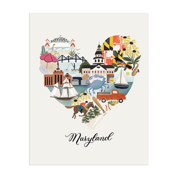 Maryland Heart Greeting Card