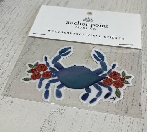 Watercolor Crab Sticker